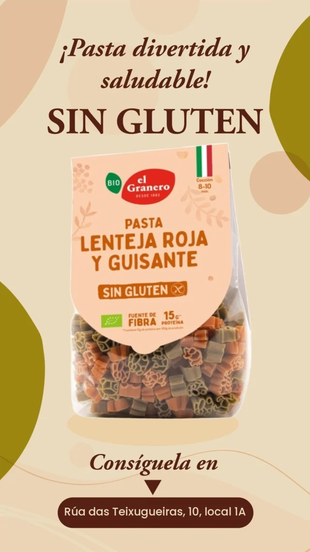 🍝 ¡Pasta divertida, saludable y sin gluten! 🐾

La nueva pasta de lenteja roja y guisante de @elgranerointegral lo tiene TODO:
✔ Rica en fibra y proteína
✔ Hecha con ingredientes ecológicos
✔ Sin gluten
✔ ¡Y con formas de animalitos que a los peques les encantan! 🐘🦁🐢

Una forma ideal de introducir legumbres en su alimentación sin dramas en la mesa 😉
👉 ¡Cocción rápida (8-10 minutos) y resultado delicioso!

📍Disponible ya en tienda.
#PastaSaludable #AlimentaciónInfantil #SinGluten #ComidaDivertida #ElGranero #PastaDeLegumbres #EcoFriendly